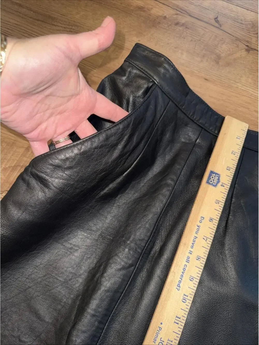 Vintage Leather Skirt Black Small / Size 4 High Waist Mini Skirt Pockets Soft